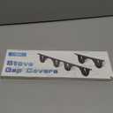 Stainless Steel Stove Gap Cover (2 Pack, Black), Stove Gap Filler for Kitchen, Range Trim Kit, Heat Resistant with Easy Clean, Adjustable Length 13.8” to 27.5”