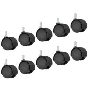 PATIKIL 1.5 Inch Stem Swivel Casters, 10 Pack Nylon 360 Degree Swivel Stem Wheels for Chair Desk Furniture Replacement, Black