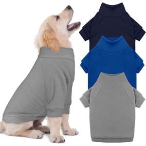 3 Pack Dog Sweater Fleece Turtleneck Soft Warm Sweatshirt Dog Sweaters for  Dogs Puppy Sweater Boy Girl Pet(Gray+Royal Blue+Navy,XS)
