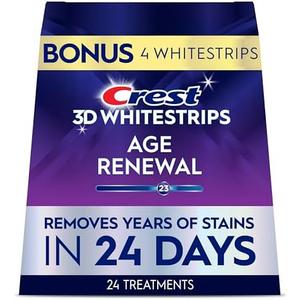 Crest 3D Whitestrips Age Renewal – Teeth Whitening Kit, 24 Treatments (20 + 4 Bonus), Each with 1 Upper/1Lower, 48 Strips – Crest 3DWhite Teeth Whitening Strips