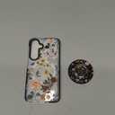 for Samsung Galaxy S24 Case for Women - Girls Cute Design Compatible with Magsafe Magnetic Ring Holder Stand Retro Flower Phone Covers Aesthetic Girly TPU Funda for S24