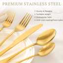 Astercook Silverware Set 48-Piece Gold Flatware Set with Steak Knives Food-Grade Stainless Steel Cutlery Set for 8 Mirror Polished Utensils Set Include Spoons and Forks for Home Kitchen Restaurant