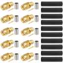 10-Pack SMA Male Crimp Connector Kit for RG8X, LMR240, KMR240, 4D-FB, CNT240, RG8 Mini Coax Cable – SMA Male RF Connector for Antennas, Signal Boosters, Wireless Communications, and GPS Systems