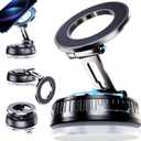 2026 Upgraded Magnetic Car Phone Mount for MagSafe: 360 Rotatable Adjustable Holder with 180+LBS Strong Suction Cup & 3800gf Magnet, Compatible with iPhone 17/16/15 Series & Android Devices