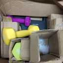 Amazon Basics Neoprene Dumbbell Hand Weights with Easy to Assemble Stand, 3 Pairs (3, 5, and 8 Pounds), Purple/Green/Yellow