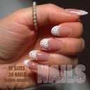 4 x Hand Painted Press on Nails Almond Flower Cute Fake Nail Art for Women 03