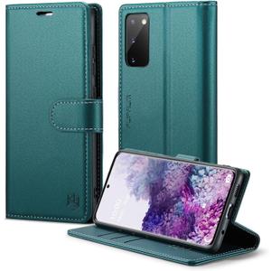 Wallet Case for Samsung Galaxy S20 6.2", RFID Blocking Credit Card Holder, PU Leather Folio Flip Kickstand Protective Shockproof Cover for Samsung S20 (Blue-Green)