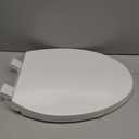 Elongated Toilet Seat, 18.5 Soft/Slow Close Oval (Oblong) Toilet Seat for Elongated Toilets, No-Slam Quiet-Close Lid, Easy-to-Install & Clean, Durable Never-Loosen White Plastic Seat
