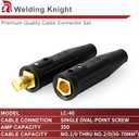 LC40 Welding Cable Connector Set Male and Female for 1/0 Thru 2/0 Cable Capacity 350 Amp 50-70 SQ-MM Black & Red 2-Set