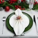 AuroraAria Christmas Napkin Rings Set of 12, Wood Napkin Holders for Dinner, Parties, Christmas Decor (Gift)