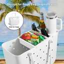 Topper Tray Cup Holder Accessory for Bogg Bag Original Large/X-Large, Fits for Stanley 40oz - Lightweight Beach Bag Accessories Table Top (White)