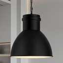 BoostArea Black Pendant Lights Kitchen Island, 10.6" Large Metal Shade and 70.9'' Adjustable Height, Modern Pendant Lighting Fixtures,Farmhouse Hanging Pendant Light for Kitchen Island/Bar,No E26 Bulb