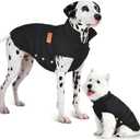 Dog Puffer Jacket for Small & Medium Dogs, Waterproof Windproof Warm Dog Winter Coat, Lightweight Cold Weather Pet Vest with Leash Hole and Adjustable Fit, Black, XL (XL: 2025 lbs)