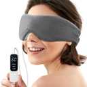 YFONG Heated Eye Mask, Warm Eye Compress Mask for Dry Eyes, USB Electric Heating Pad with Temperature & Timer Control, Dry Sleep Mask for Relax & Reduce Strain Dark Circle Stye Treatment, Grey 