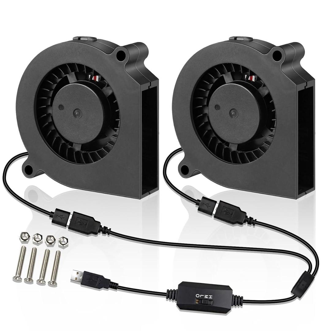 Wathai 60mm x 15mm Computer Case USB Blower Fan 5V with Variable Speed Controller for Receiver DVR PlayStation Xbox Computer Cabinet Cooling 2 Pack
