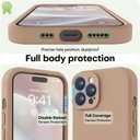 LOVE 3000 Designed for iPhone 14 Pro Max Case, Premium Silicone with [Soft Anti-Scratch Microfiber Lining] Shockproof Protective Phone Case for Men Women Girls 6.7", Light Brown