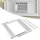 Forestchill Window Air Conditioner Side Panel with Frame, Fit Most 8, 000 BTU Units, Room AC Accordion Filler Curtain Kit Replacement, Include Window AC Side Panels & Frames