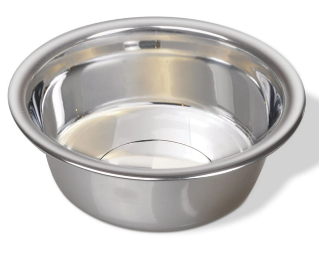 Van Ness Pets Medium Lightweight Stainless Steel Dog Bowl, 32 OZ Food And Water Dish, Natural