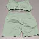 ABOCIW Womens Seamless Workout Sets 2 Piece Strappy Halter Sports Bra Scrunch Butt Shorts Gym Yoga Outfits Size S