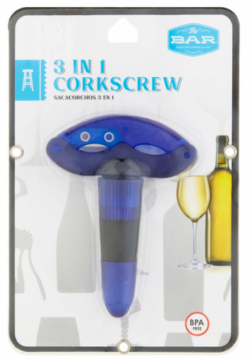 Wine Stopper Cork Screw 3 in 1 Stainless Steel