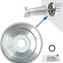 1/2" Thick Spacer for Tub Spout, Flange Trim Ring for Bath Faucet, Eschutcheon Cover Plate for Spigot with Split PVC Blocking Water, Shower Pipe Remodeling Sealer (304SUS-Brushed Nickel)