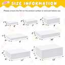 Leinuosen 7 Pcs Large Acrylic Buffet Risers, 6-12" Rectangle, White