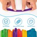 WISYOK 1000 Pcs 6" Colored Jumbo Craft Sticks - Wooden Rainbow Popsicle & Wide Lollipop Sticks, Ideal for DIY Crafts & Children's Education