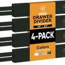 4 Pack Drawer Dividers Bamboo 2.6" High, 16-22" Adjustable Drawer Organizers for Clothes, Expandable Dresser Separators in Bedroom/Bathroom/Kitch