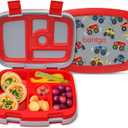 Bentgo Kids Prints Leak-Proof, 5-Compartment Bento-Style Kids Lunch Box - Ideal Portion Sizes for Ages 3-7, Durable, Drop-Proof, Dishwasher Safe, & PFAS & BPA-Free Materials (Trucks)