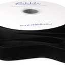 Ribbli Black Velvet Ribbon 1 Inches Continuous 25 Yard Spool Black Christmas Ribbon for Gift Wrapping Crafts Home Decor