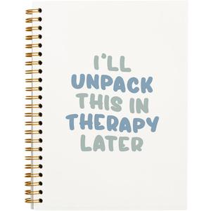 hold fizz Mental Health Journal, Therapy Journaling Notebooks for Note Taking Work, I'll Unpack This In Therapy, Hardcover Spiral Notebook 5.5 x 8.3