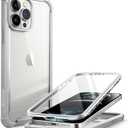 i-Blason Ares Case for iPhone 13 Pro Max 6.7 inch (2021 Release), Dual Layer Rugged Clear Bumper Case with Built-in Screen Protector (Gray)