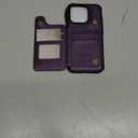 Compatible with iPhone 16 Pro 6.3" Wallet Case with Card Holder RFID Blocking for Women Men, Double Magnetic Clasp Kickstand Shockproof Phone Case Fit for iPhone 16 Pro, Purple