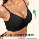 LetsJoli Jelly Bras for Women 2026 No Underwire Wireless Tshirt Bra Push Up Seamless Bralettes w Support (Black, XL)