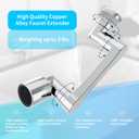 1080 Swivel Faucet Extender, Heavy Duty Rotating Sink Extension, Universal Swivel Multifunctional Robotic Arm, Rotating Splash Filter Extension Faucet Aerator for Kitchen Bathroom-2 Pcs