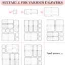 DILIBRA 16 Pcs Clear Extendable Drawer Organizer, Adjustable Drawer Storage 3-Size Desk Drawer Organizer, Plastic Non-Slip Storage Bins for Makeup, Cosmetic, Jewelries, Utensils, Stationery, Dressers