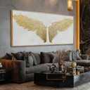 NBAODAN Canvas Wall Art for Living Room Texture White and Gold Minimalist Wall Decor Large Pictures for Office Entryway Wall Decor 32x70 Inch Neutral Artwork