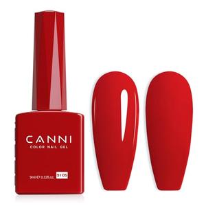 CANNI Red Gel Nail Polish, 1Pc Red Gel Polish Bright Color High Gloss Soak Off U V French Nail Manicure Salon DIY (EXP. 2028/06/19)