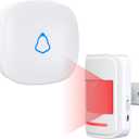 Motion Sensor Door Chime, METAK Wireless Motion Detector Alarm Indoor for Business When Entering/Home Doorway/Store Entrance/Garage Security, Pet/Elderly/Dementia Monitoring Buzzer,PIR Door Entry Bell (White)