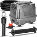Pond Aeration Kit|Linear Aeration Pump Kit| Koi Pond Aerator | For Pond up to 5000 Gallons 1.06CFM 4.35PSI 18W| Includes One 20ft Rubber Airlines and Diffusers