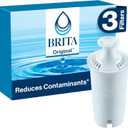 Brita Standard Water Filter for Pitchers and Dispensers, BPA-Free, Reduces Copper, Cadmium and Mercury Impurities, Lasts Two Months or 40 Gallons, Includes 3 Filters for Pitchers