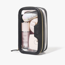 ROWNYEON Waterproof Toiletry Organizer Train Case, CLear Travel Makeup Bag for Women，Transparent Cosmetic Bag，Portable Makeup Case Organizer (black)
