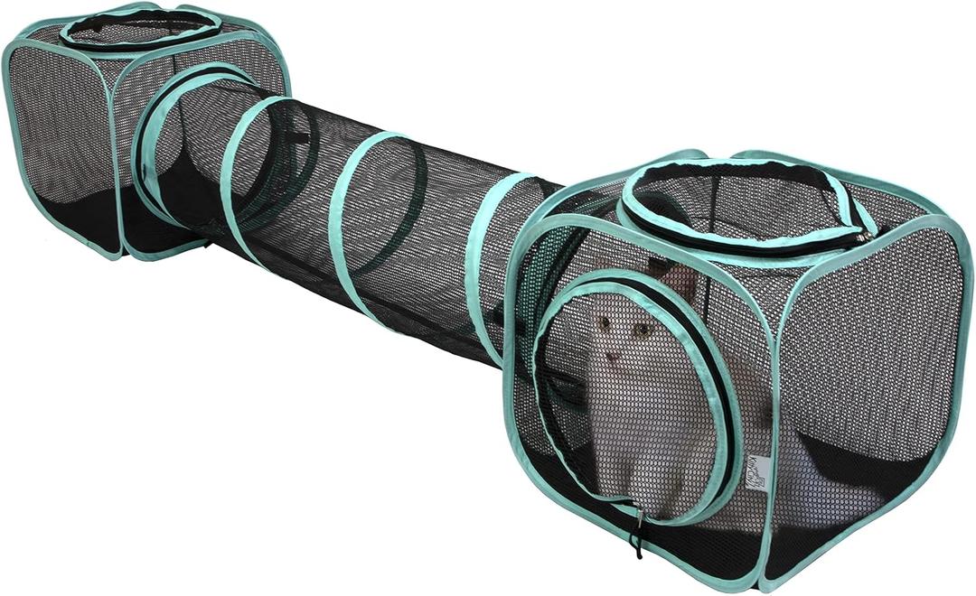 Kitty City Outdoor Catio Furniture and Play Kits for Cats, Two Way Tunnel