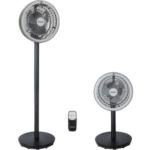 Standing Fan, Oscillating Pedestal Fan with Remote Control, Electric Fans for Home, Air Circulator Fan Floor Fan for Room Office Garage, Three Height Settings and Timer Function, Three Speeds