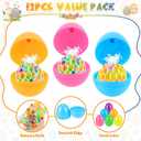 Gralima 18 Pack Easter Eggs with Stress Relief Balls, Easter Basket Stuffers Squeeze Sensory Squishy Balls Fidget Toys for Kids, Easter Eggs Hunt Party Favors Classroom Prizes