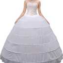 Women's Hoop Skirt Crinoline Petticoat A-Line Underskirt Slip for Full Length Wedding Bridal Dress Quinceañera Gown