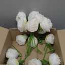 Real Touch Latex Peony Bunch Artificial Spring Flowers for Home Decor, Wedding Bouquets, and centerpieces (14 PCS) (Milky White)