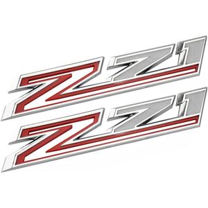 2pack 2019-2026 OEM Z71 Emblems Side Left & Right Badges Compatible with Silverado Tahoe Suburban 84632695 (Gloss Chrome Red)
