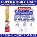 Fly Strips Indoor Sticky Hanging 24pk with Pins. Non Toxic Outdoor Fly Trap Indoor for Home. Flies Tape Paper Trap Ribbon Roll for House Gnat Fruit and Housefly. Bug Catchers for Inside Home Flypaper.