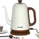 Gooseneck Electric Kettle, 1L Water Boiler, Pour Over Coffee & Tea, 1000W Fast Heating, Stainless Steel, Auto Shut-Off & Boil-Dry Protection, BPA-Free (White)